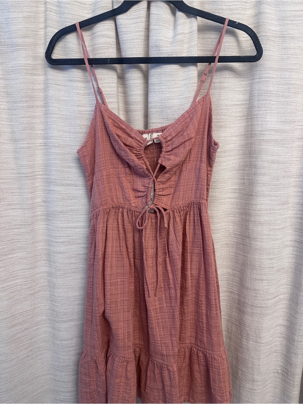 Roxy cut out tie mini dress in Dusty Rose
